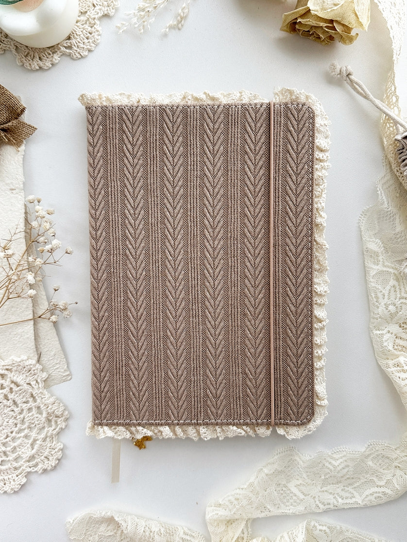 Brown Lace A5 Notebook - Elegant & Stylish Journal for Writing, Note Taking, and Gift Giving - Perfect for School, Office, and Creative Projects