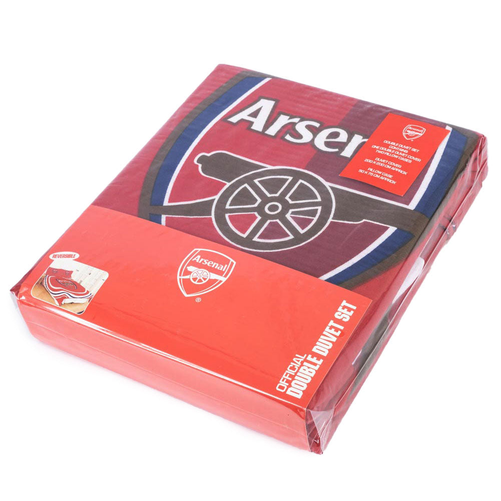 Arsenal FC Double Duvet Cover Set - 100% Cotton Football Bedding for Fans - Perfect for Game Nights & Teen Bedrooms