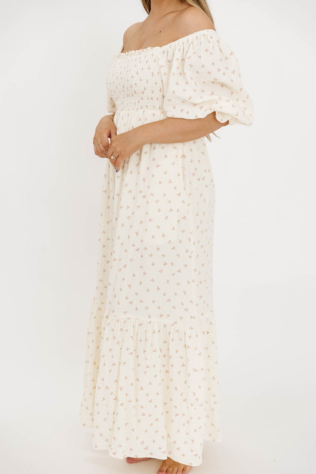Livvy 100% Cotton Maxi Dress - Petite Pink Floral Print, Women's Summer Casual Flowy Long Dress for Beach, Vacation & Outdoor Activities