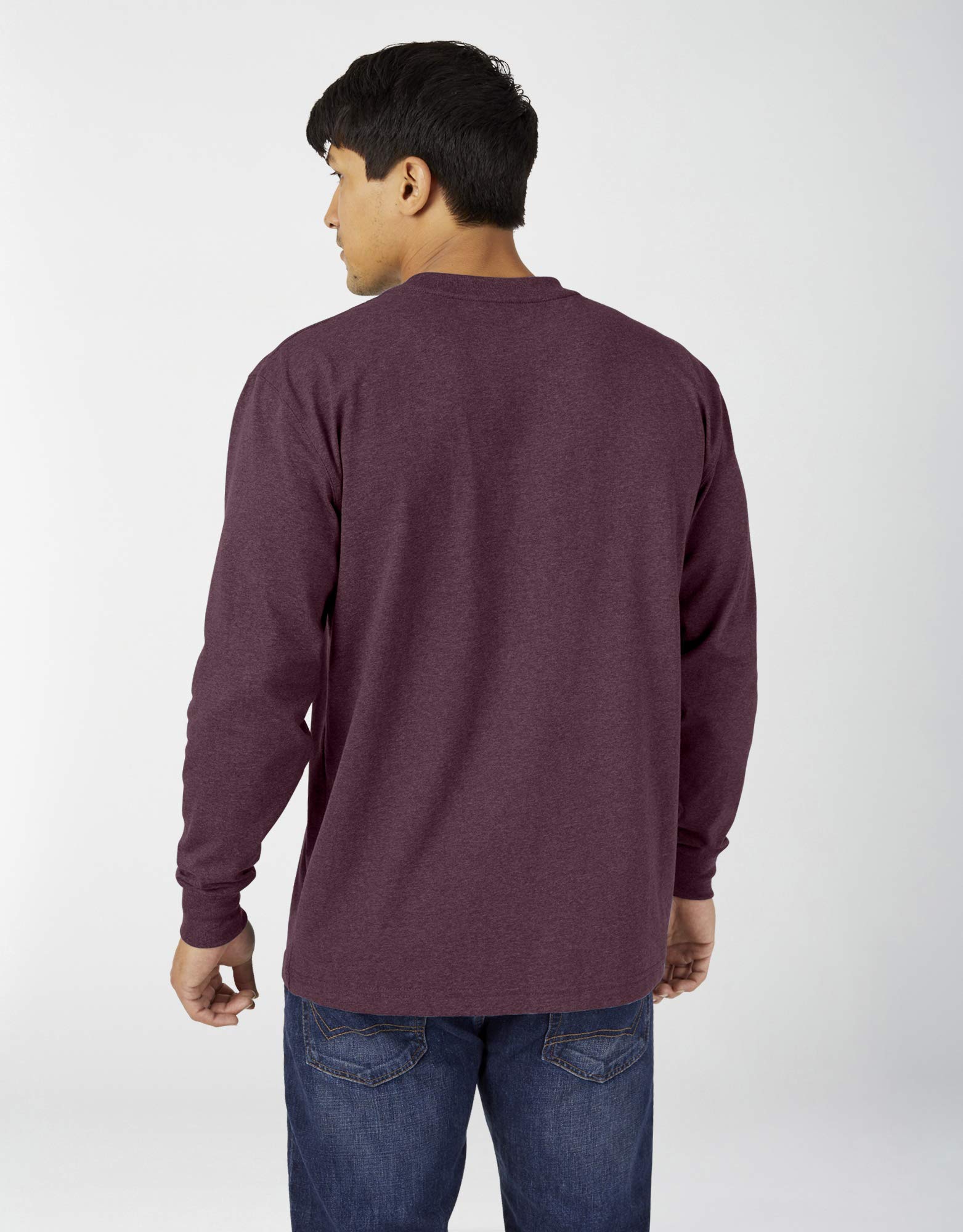 Dickies Big and Tall Men's Long Sleeve Heavyweight Crew Neck Work Shirt - Durable Cotton Workwear for Construction, Farming & Outdoor Jobs
