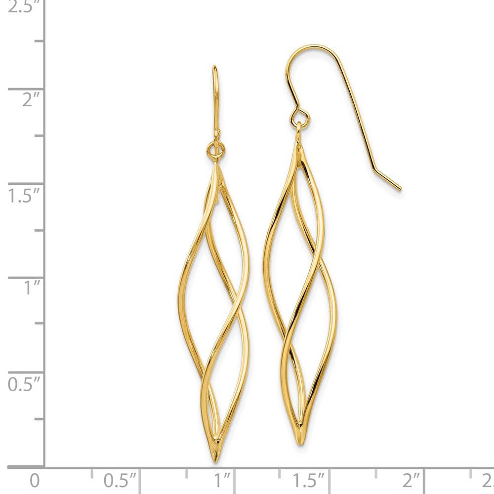 14k Yellow Gold Black Bow Dangle Earrings for Women - Elegant Party Jewelry
