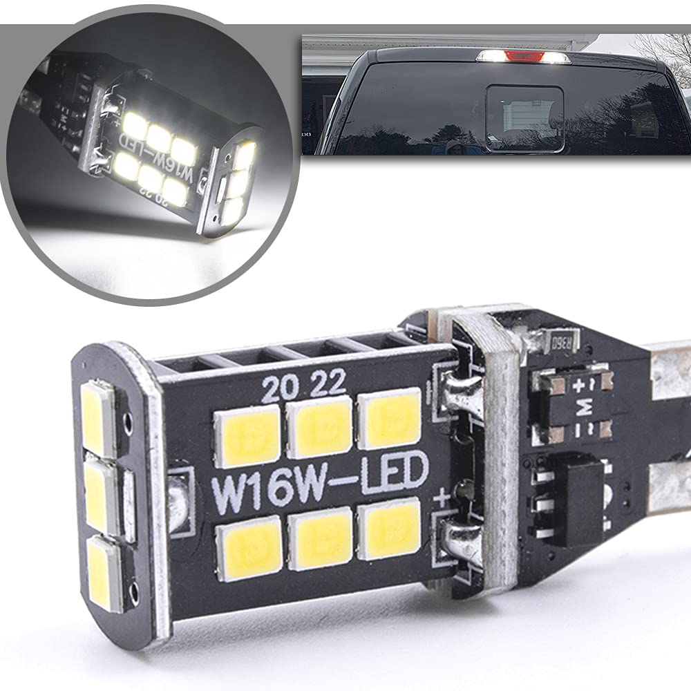 NJSBYL LED Third Brake Light for 2000-2023 Toyota Tundra | High Mount Stop Light & Cargo Illumination | Xenon White 902 906 912 920 921 T15 W16W LED Bulbs Replacement | Perfect for Night Driving & Enhanced Safety
