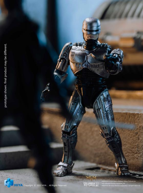 1/18 HIYA 4-Inch Action Figure - Exquisite Mini Series RoboCop vs. Otomo - Collectible Toy for Display, Gift for Movie Fans, Perfect for Shelf Decoration & Action Scenes