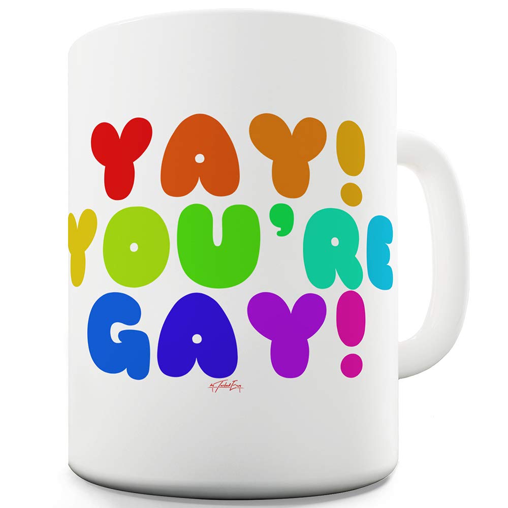 Yay! You're Gay! 15oz Funny Coffee Mug - Perfect Gift for Coworkers, Office Humor, LGBTQ+ Pride, and Daily Coffee Break