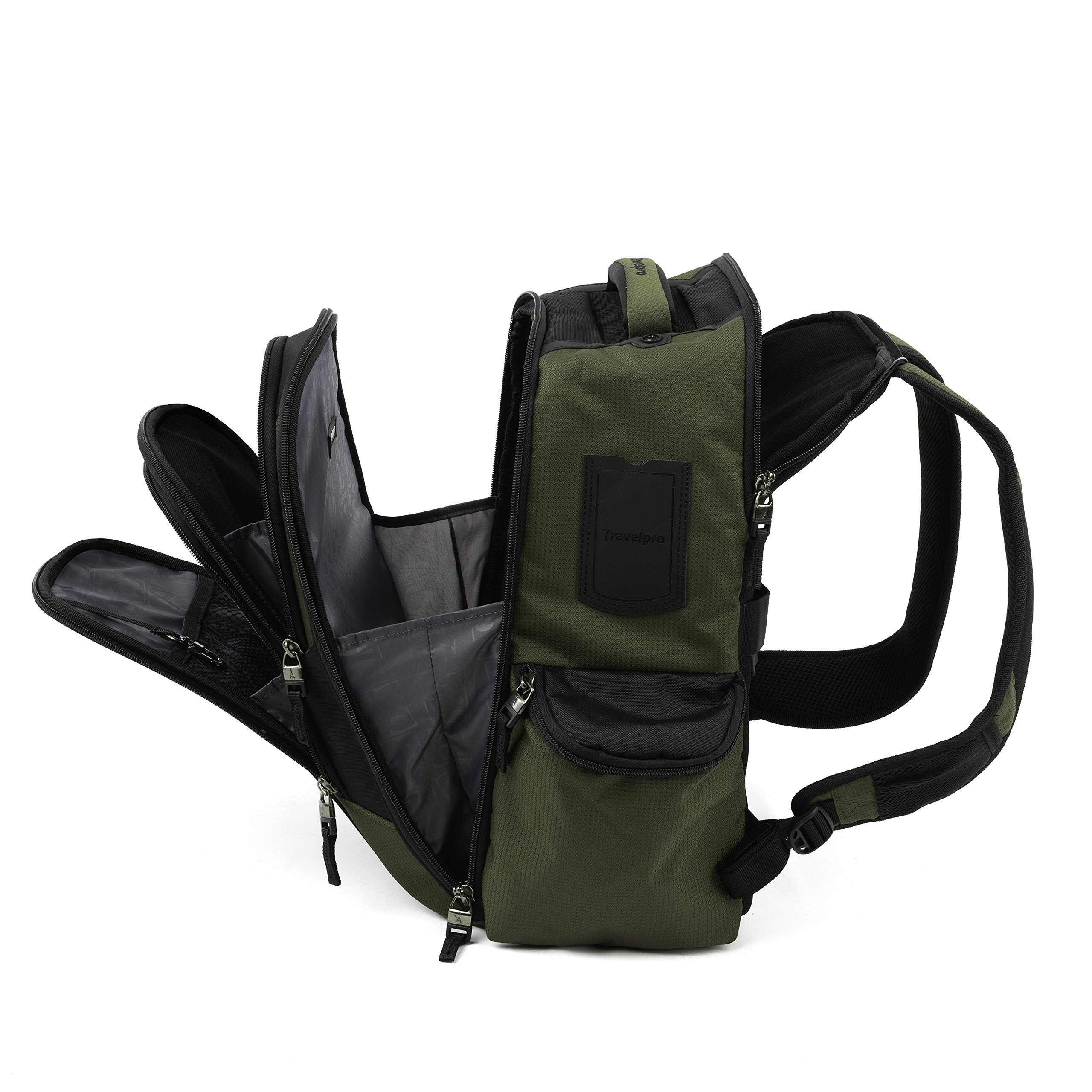 Travelpro Bold Lightweight Laptop Backpack for Men & Women - 17 Inch Laptop Compartment, Olive Green/Black, Water Resistant Business Travel Backpack - Perfect for Commuting, Airplane Carry On & Office Use