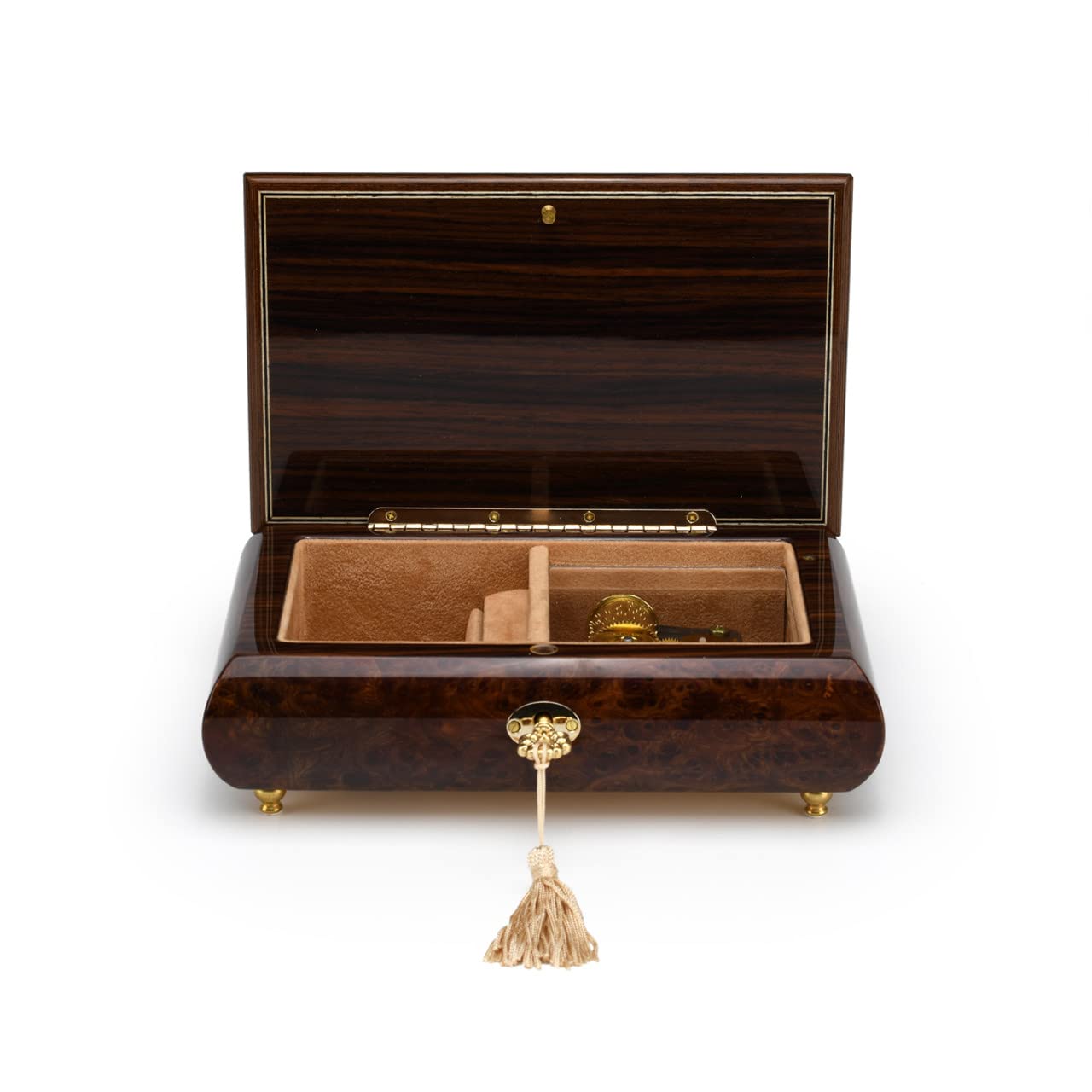 Elegant Italian Musical Jewelry Box with Arabesque Design - Plays Wedding March (Mendelssohn) & Multiple Melodies - Perfect for Weddings, Anniversaries & Gift Giving