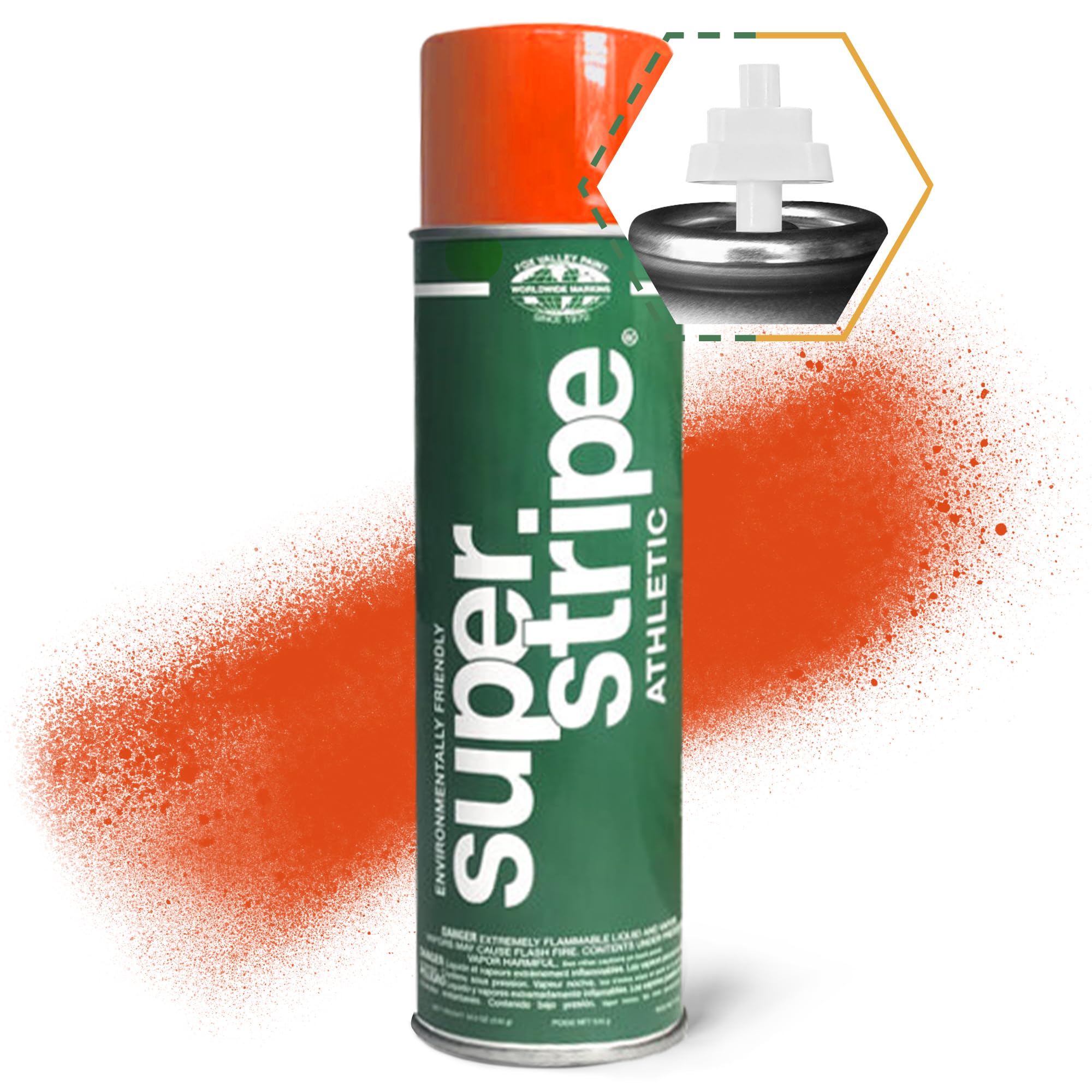 Fox Valley Athletic Field Marking Paint - Easy to Use Grass & Turf Paint for Tennis, Basketball Courts - 18 oz Cartridge (Pack of 12) in Hot Orange - Perfect for Outdoor Sports Field Maintenance & Line Marking