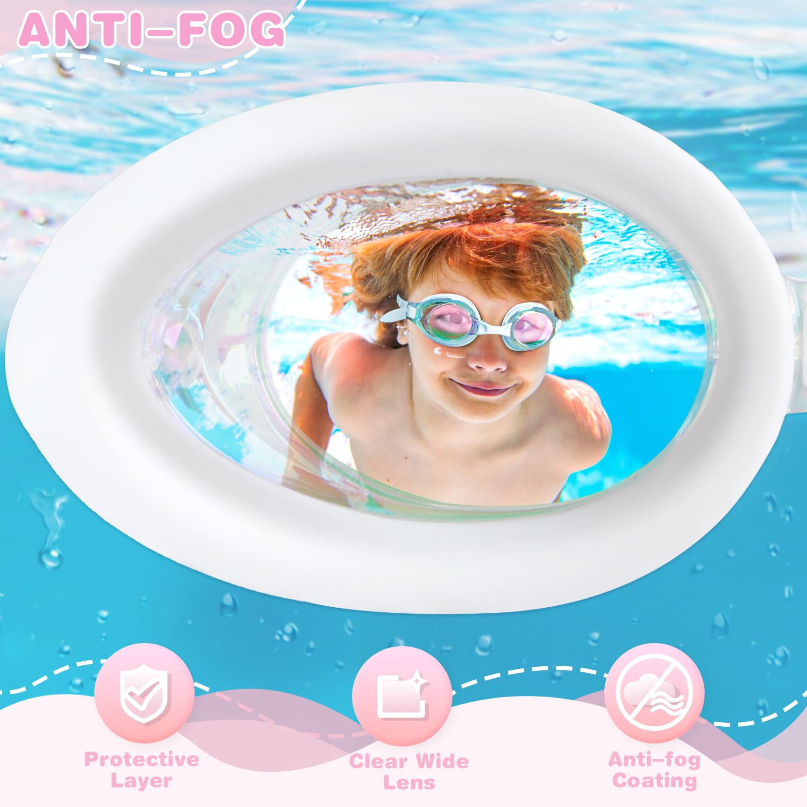 Kids Swim Goggles 2 Pack - Anti-Fog, UV Protection, Leak-Proof for Boys & Girls Ages 3-15 - Perfect for Swimming Lessons, Pool Parties & Beach Vacations