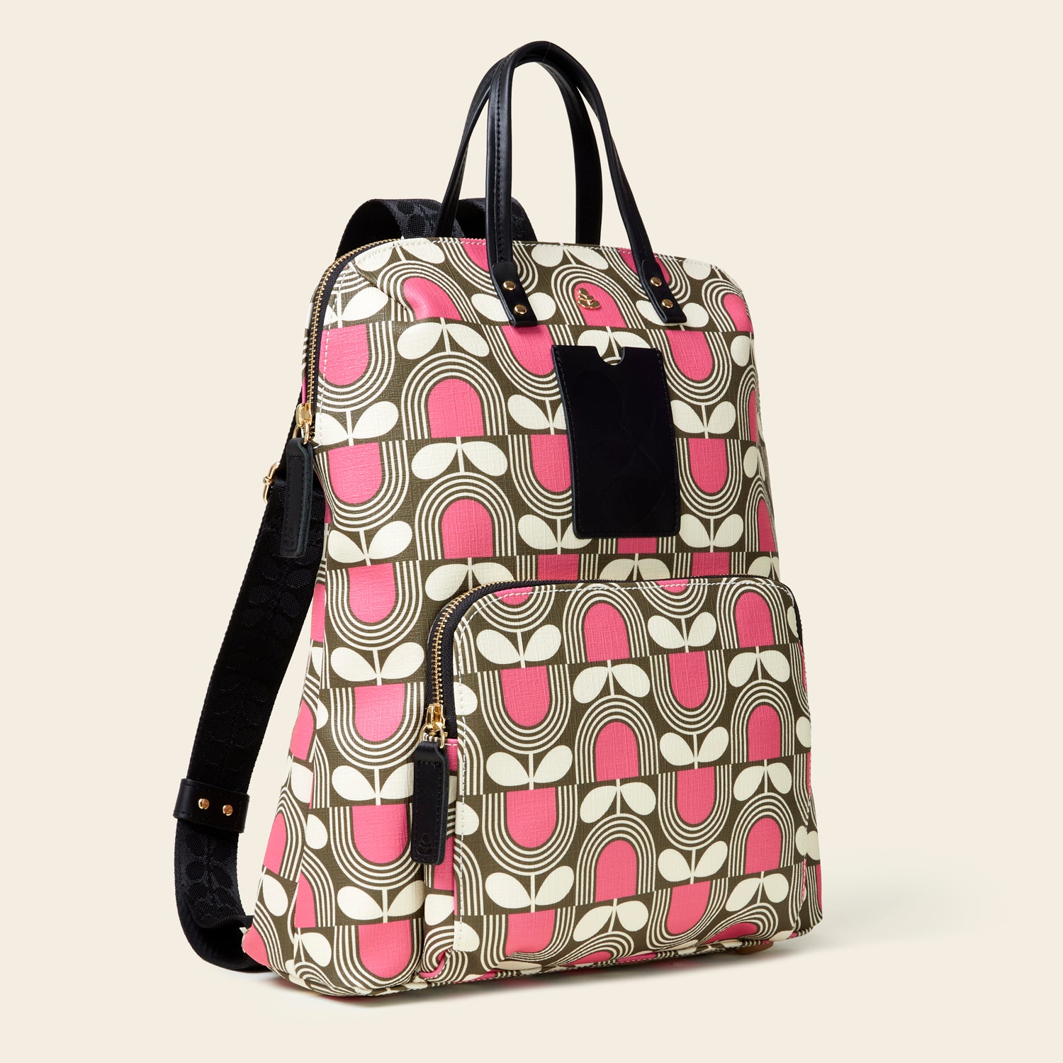 Bestie Backpack - Stylish Striped Tulip Fuchsia Design for Women & Teens | Perfect for School, Travel & Everyday Use