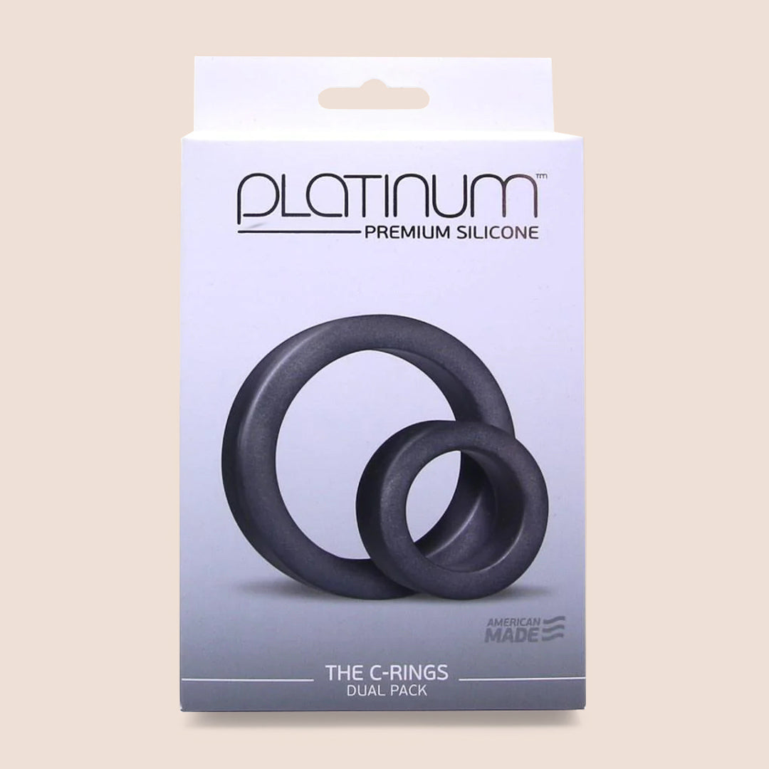 Premium Platinum The C Rings - Set of 2 Silicone Cock Rings for Men | Enhance Intimacy & Performance | Perfect for Couples & Solo Play