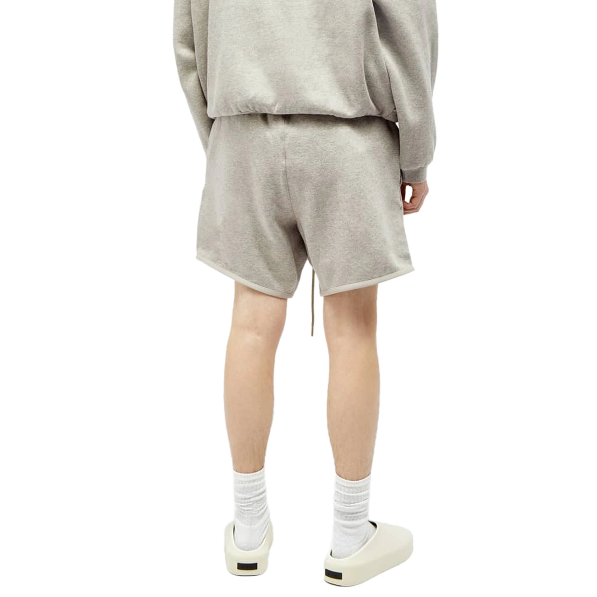 Fear of God Essentials Dark Heather Oatmeal Shorts for Men | FW23 Collection | Casual Summer Wear & Gym Shorts | Comfortable Streetwear Fashion