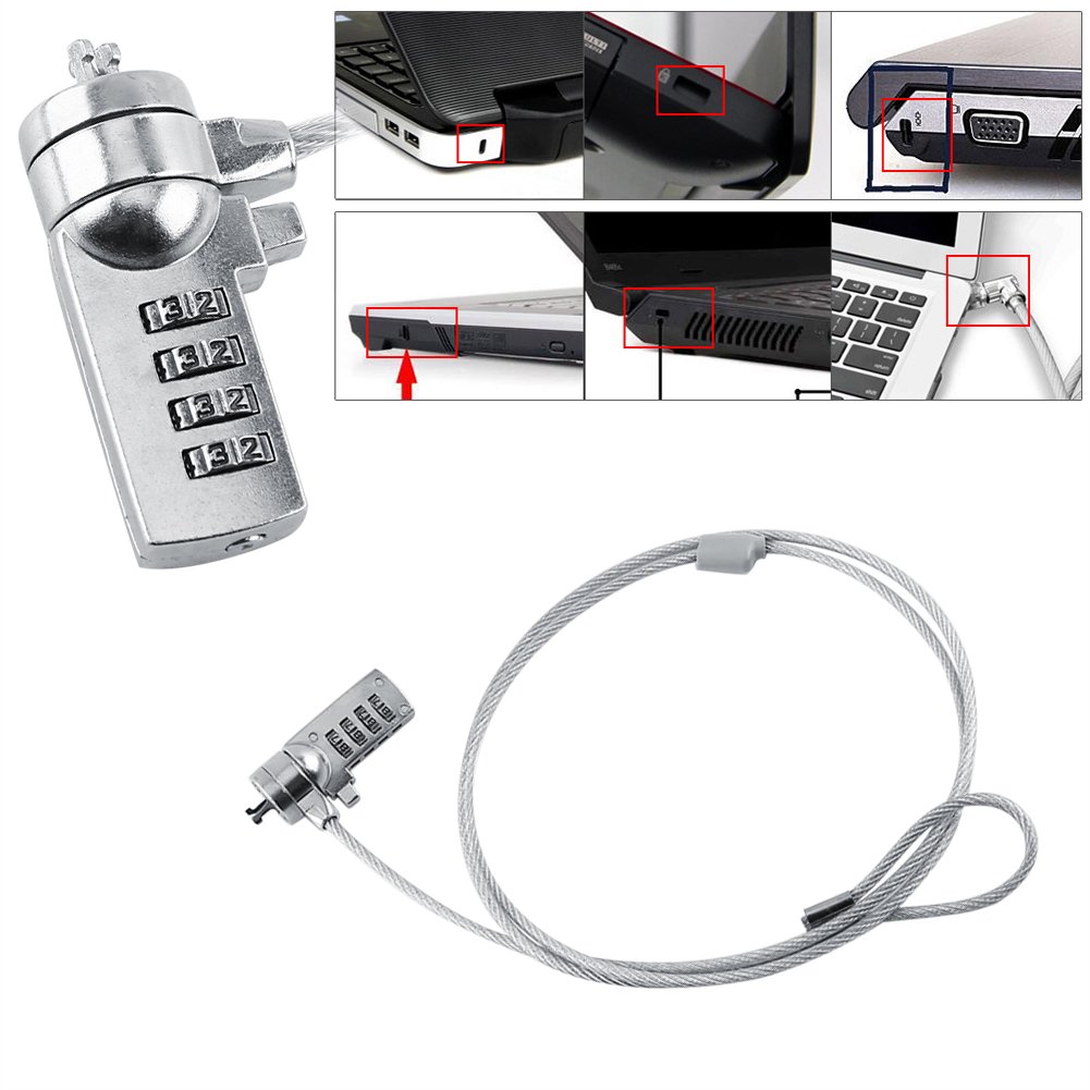 Tosuny 4-Digit Combination Laptop Lock with 6ft Security Cable - Anti-Theft Computer Lock for MacBook, Laptop, Notebook - Perfect for Office, School, Travel & Coffee Shop Security