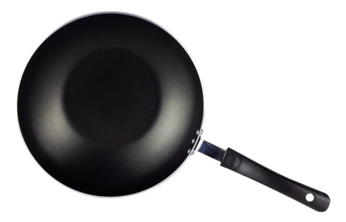 Non-Stick Black Paris Wok Frying Pan 28cm 3.3L - Durable Carbon Steel Cookware for Stir Fry, Sauté & Asian Cooking - Perfect for Home Chefs & Professional Kitchens