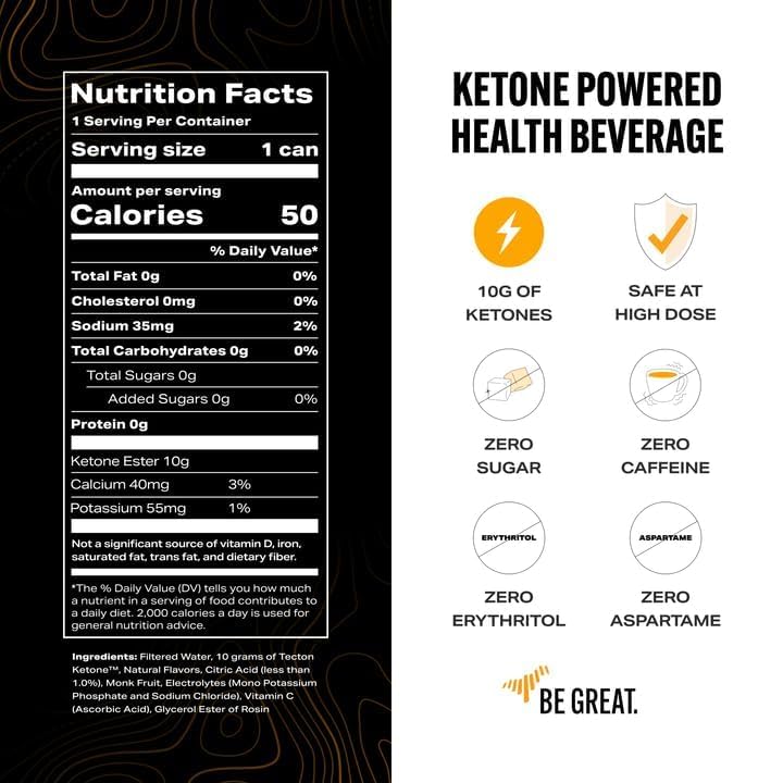 Tecton Ketone Energy Drink - 12oz Variety Pack (12 Glacier, 12 Magma) - 10g Natural Ketones per Serving - Stimulant-Free Energy Boost - Perfect for Keto Diet, Workouts & Mental Focus