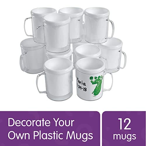 Colorations DIY Custom Mugs Kit - 12 Pack for Kids Craft Project, Personalized Keepsake Gift for Mother's Day, Father's Day, Birthday & Holidays - Perfect for Family Bonding & Creative Activities