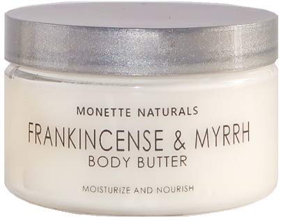 Monette Naturals Frankincense & Myrrh Body Butter - Ultra Moisturizing Cream for Dry Skin, Natural Aromatherapy Lotion for Relaxation & Self Care - Perfect for Spa Days & Nighttime Skincare Routine