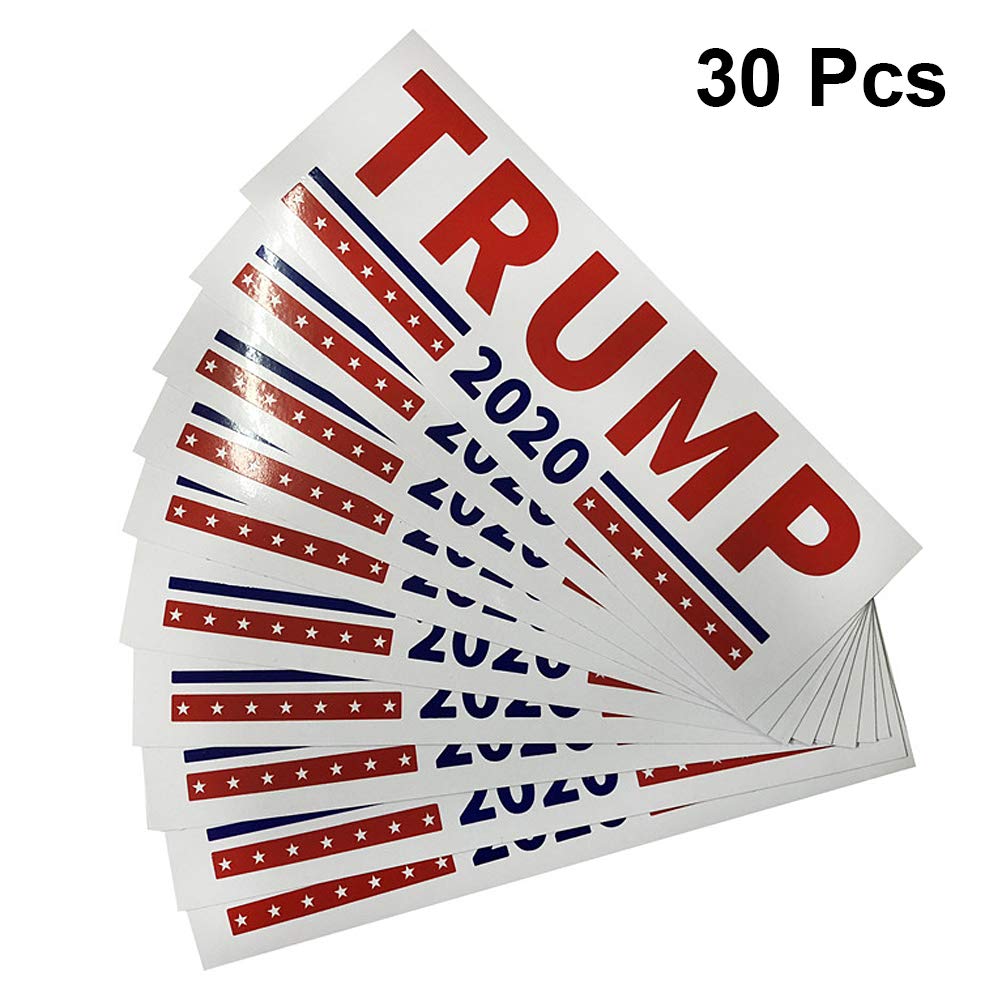 2020 Trump US President Car Stickers - 30-Piece White Decorative Auto Decals for Cars, Trucks & Windows | Political Campaign, Bumper Stickers, Vehicle Personalization