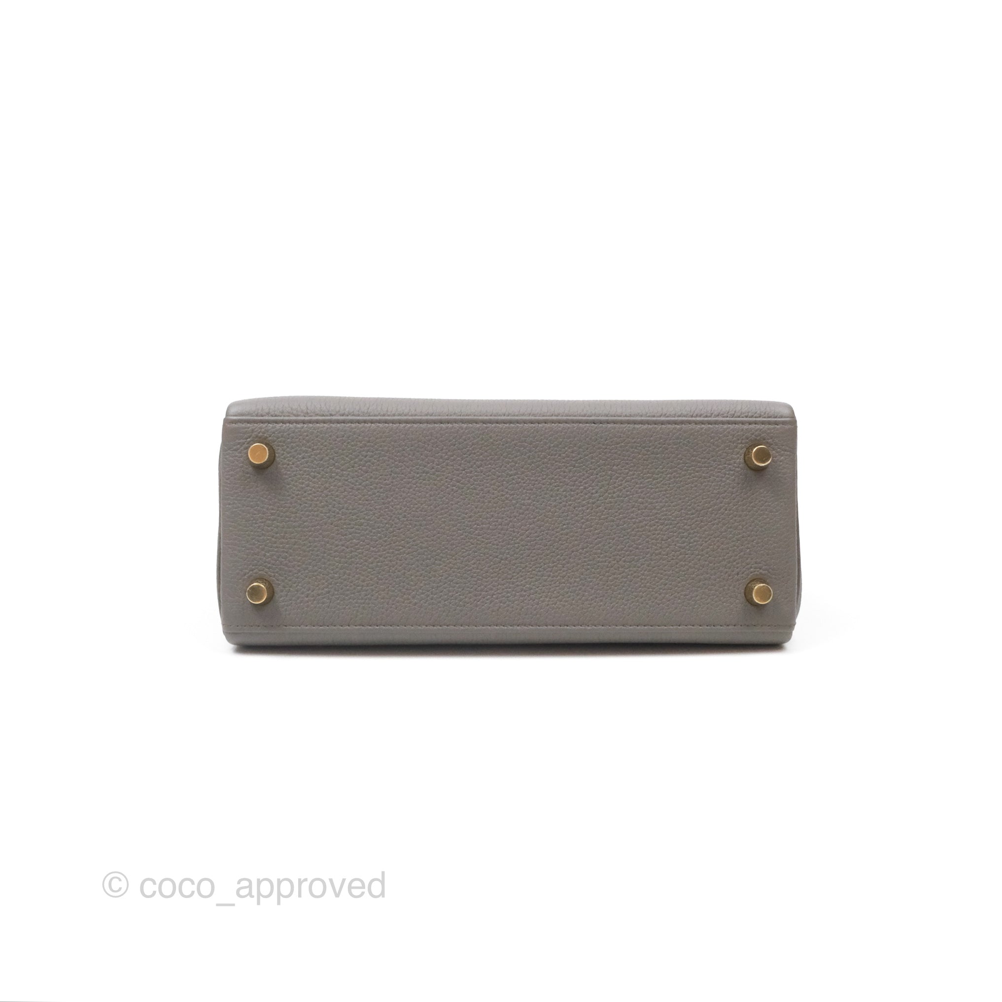 Authentic Hermès Kelly 25 Retourne Bag in Gris Etain (8F) Togo Leather with Gold Hardware - Luxury Handbag for Women | Perfect for Work, Travel & Special Occasions