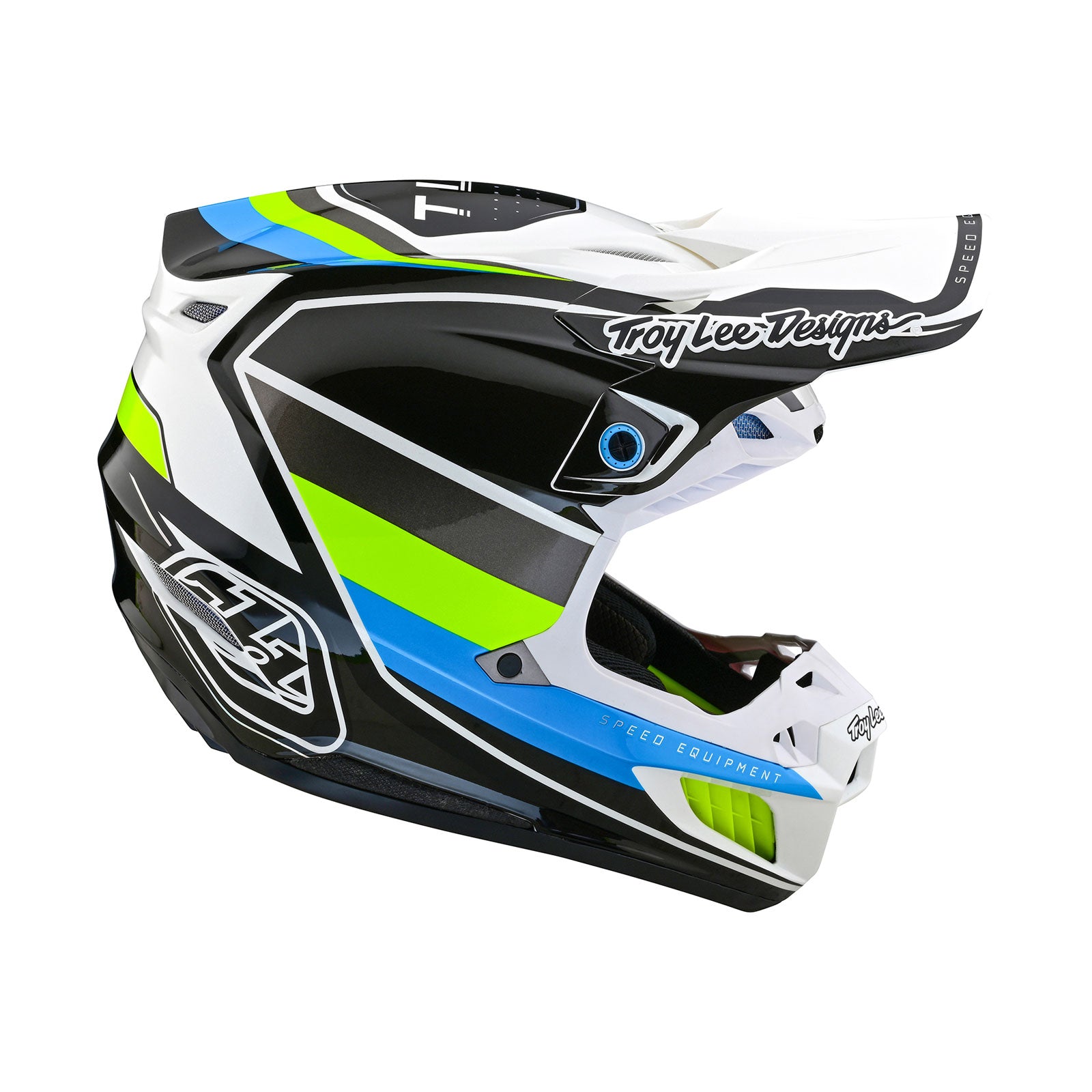 SE5 Composite Helmet Reverb White & Blue - Lightweight Motorcycle Helmet for Men & Women - Perfect for Street Biking, Racing & Urban Commuting