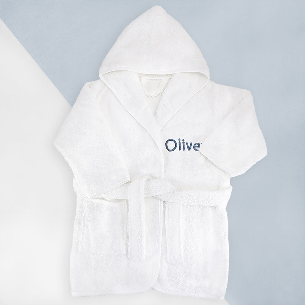 Personalized Baby Bunny Sleepy Time Hamper - Soft Blue Baby Bathrobe for Newborn to 12 Months | Cozy Nursery Essential for Bedtime & Bath Time
