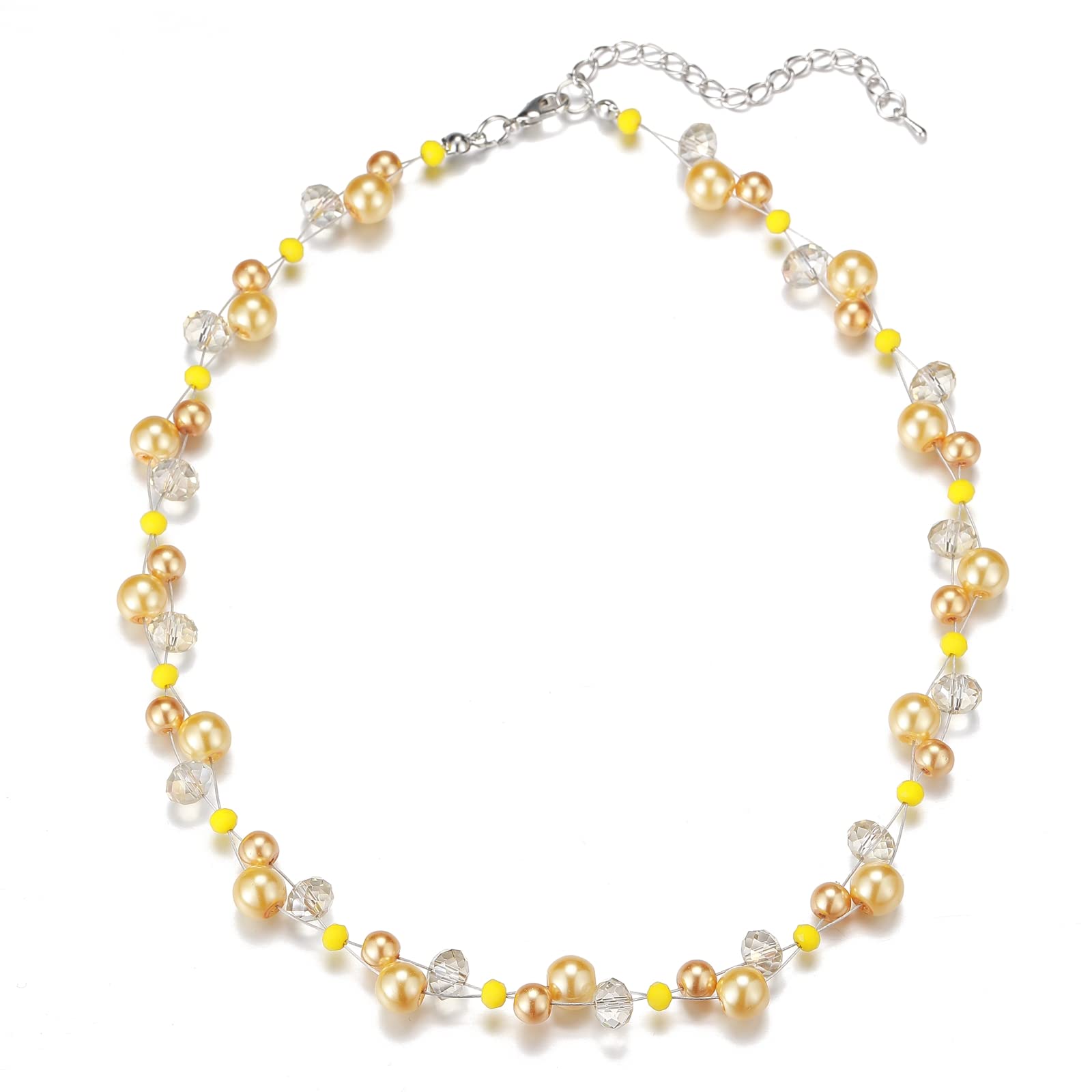 Elegant Turquoise Beaded Necklace for Women - Pearl & Crystal Bead Fashion Jewelry, Perfect Birthday Gift for Her | Ideal for Parties, Weddings & Everyday Wear