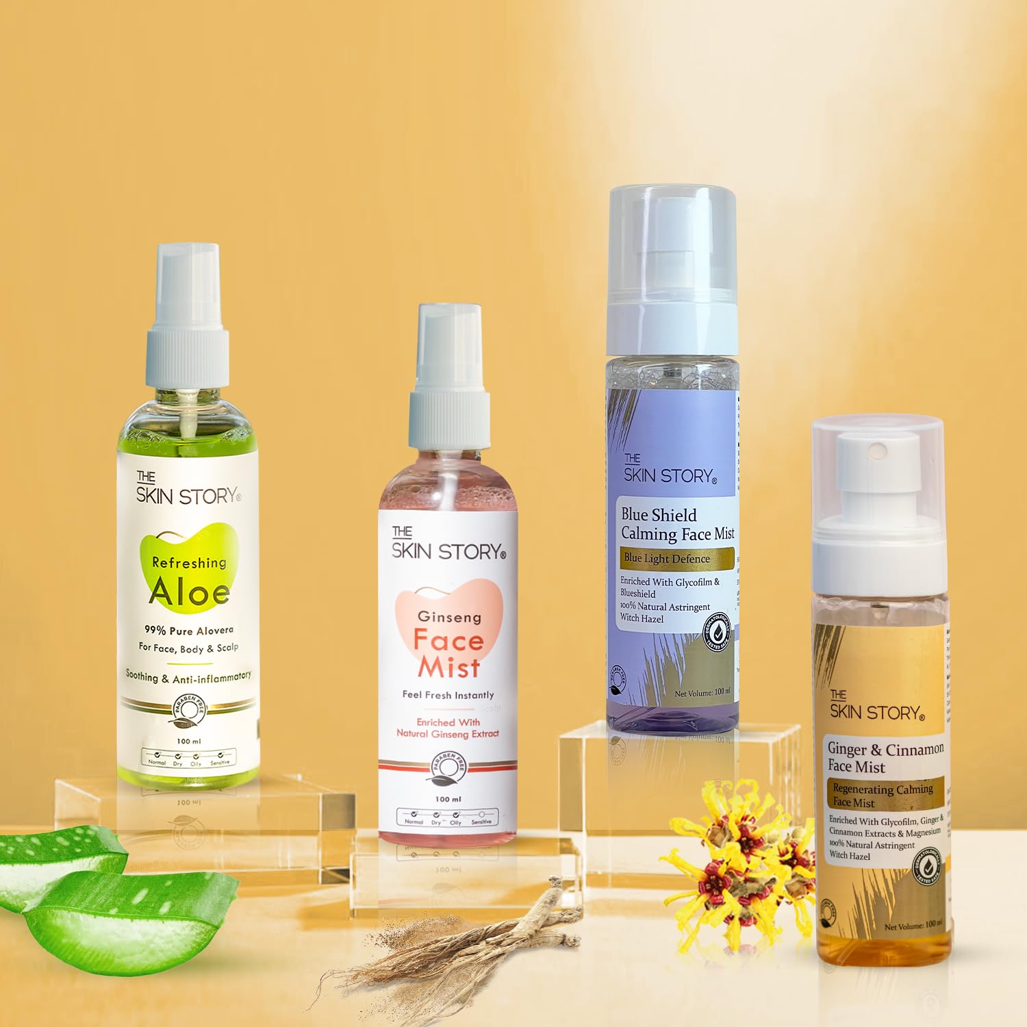Ginger & Cinnamon Face Mist with Magnesium - Ultra Calming & Anti-Acne Treatment | Dermatologist Tested, Paraben Free 100ml | Hydrating Facial Spray for Sensitive Skin & Acne-Prone Skin Care Routine