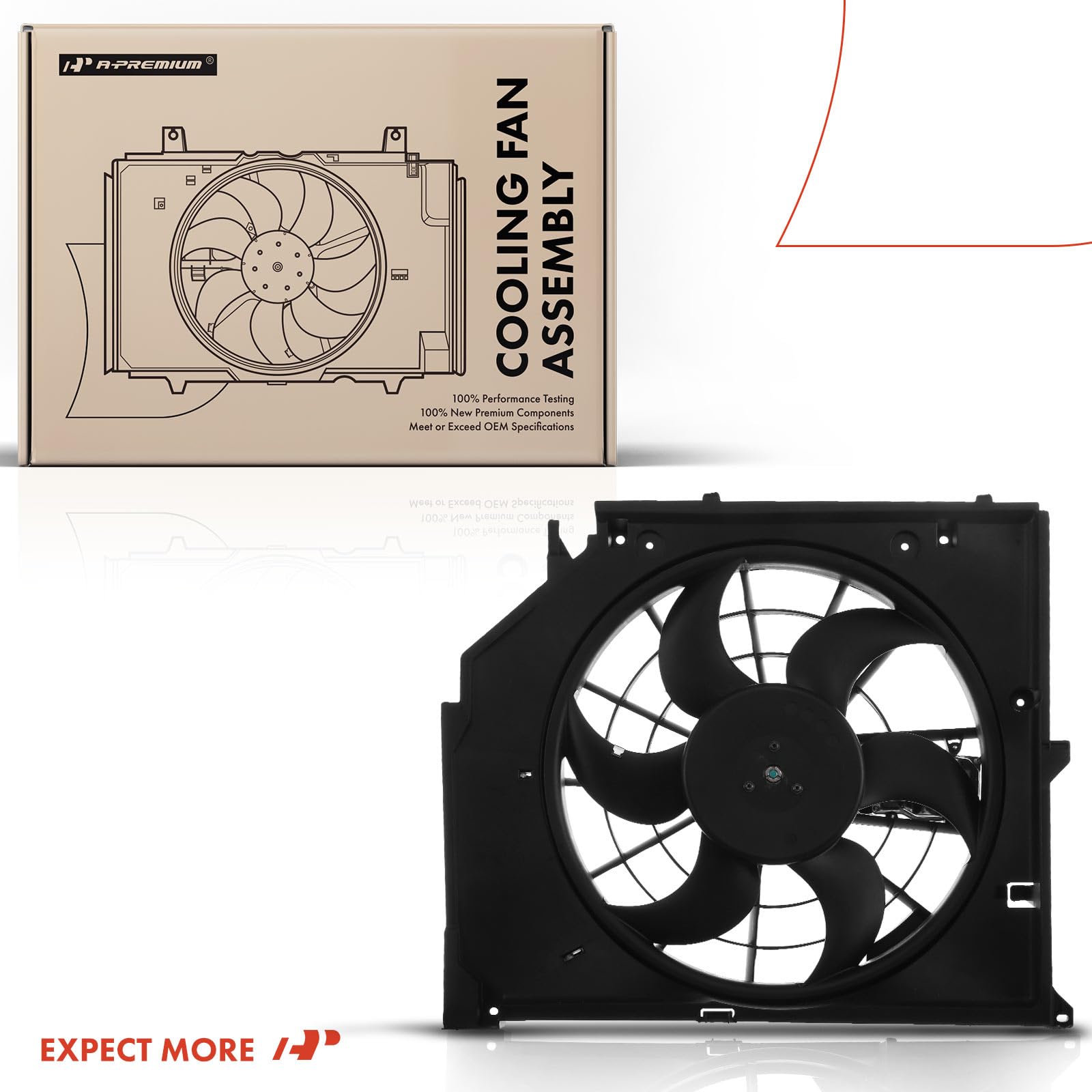Premium Engine Radiator Cooling Fan Assembly for BMW 3 Series (2000-2005) - Compatible with 320i, 323Ci, 323i, 325Ci, 325i, 325xi, 328i, 330Ci, 330i, 330xi - Perfect for Engine Cooling & Overheating Prevention