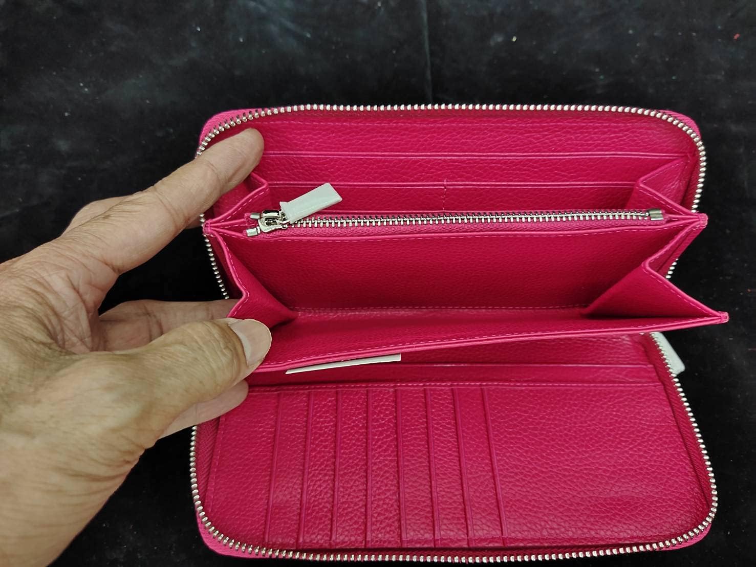 Pink Stingray Leather Zip Wallet for Women | Genuine Thailand Handmade | Perfect for Everyday Use, Travel & Gift Giving