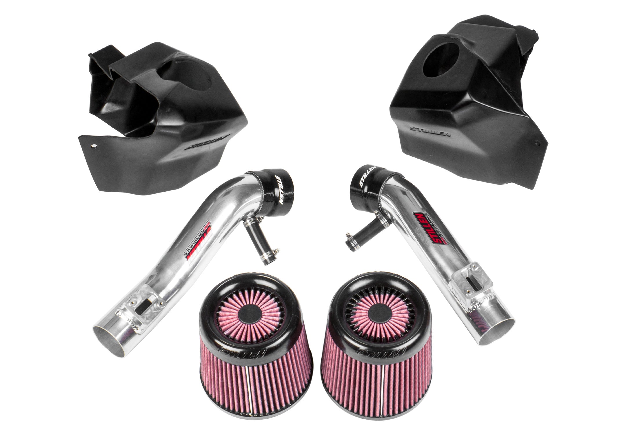 2007-2009 Nissan 350Z Performance Dual Long Tube Cold Air Intake Kit (Gen 2 Z33) with Oil Filter 402842 - Upgrade Engine Power & Acceleration for Street Racing & Track Days