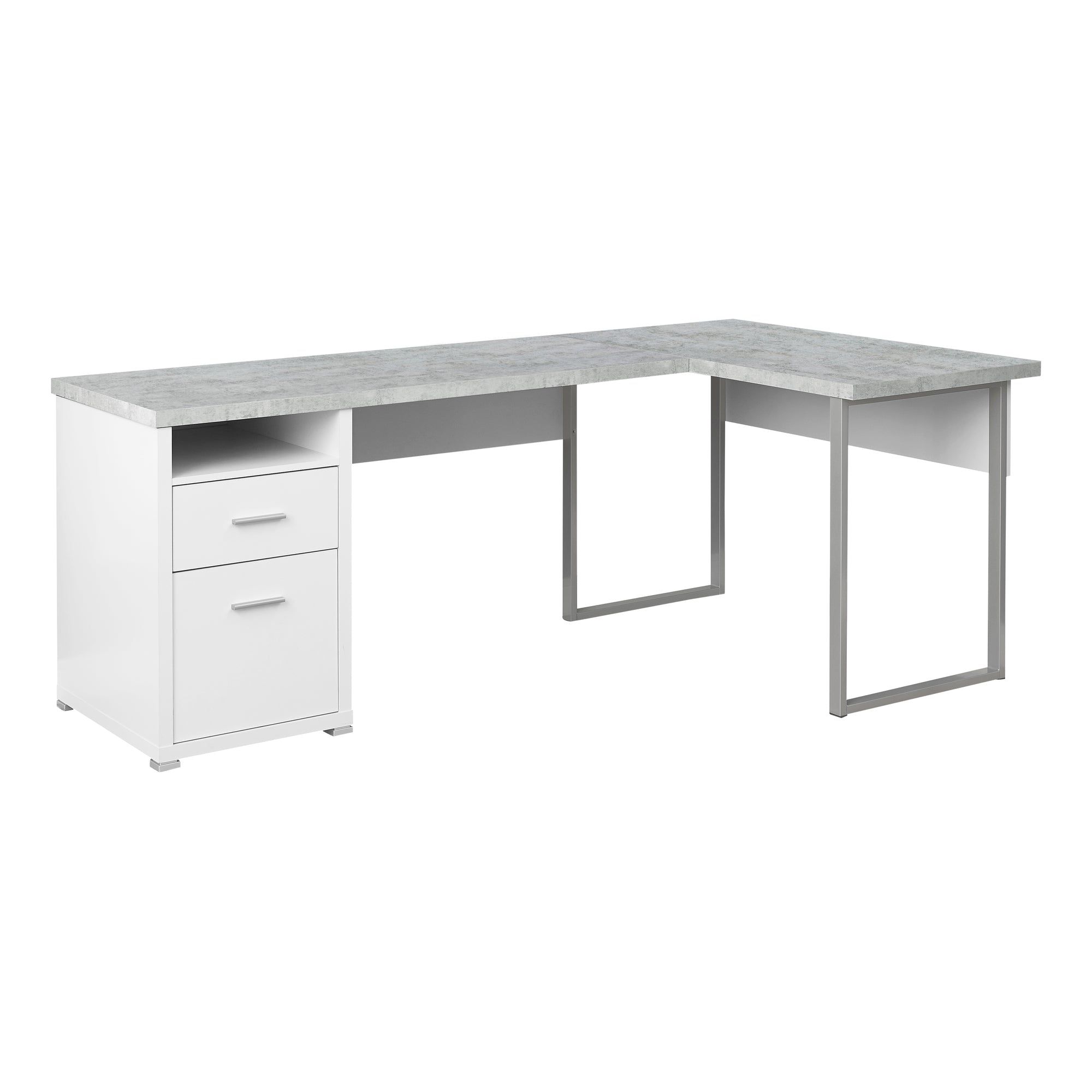 80L White/Cement Office Series Storage Cabinet - Left/Right Facing for Home & Office Organization - Perfect for Files, Supplies & Workspace Storage