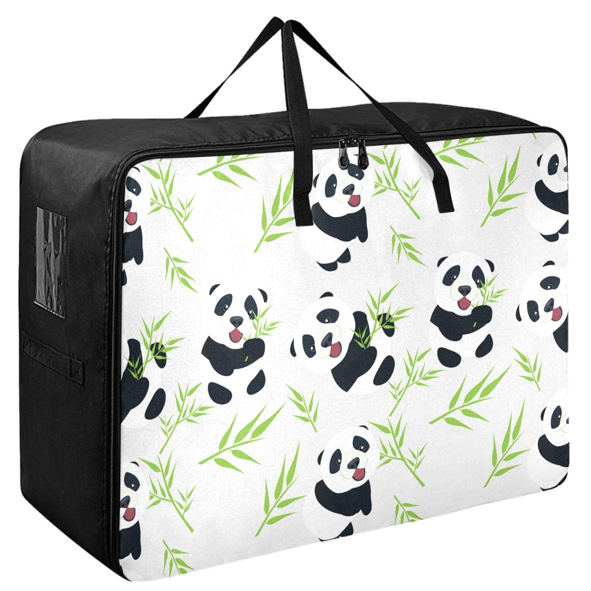Emelivor Underbed Storage Bags for Quilts & Blankets - Large Capacity Zippered Clothes Organizer with Cute Panda Design | Perfect for Bedroom Organization, Seasonal Storage & Space Saving