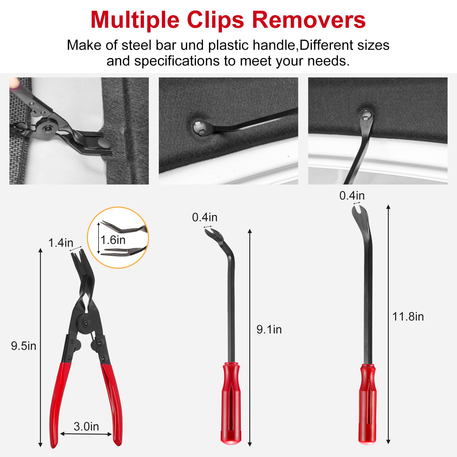 330Pcs Car Trim Removal Tool Kit - Pry Tool Set for Auto Panel, Door, Radio, Dash, Window & Bumper - Includes Clip Pliers, Adhesive Remover, Cable Clips & Fastener Tools - Perfect for DIY Auto Repair & Interior Detailing