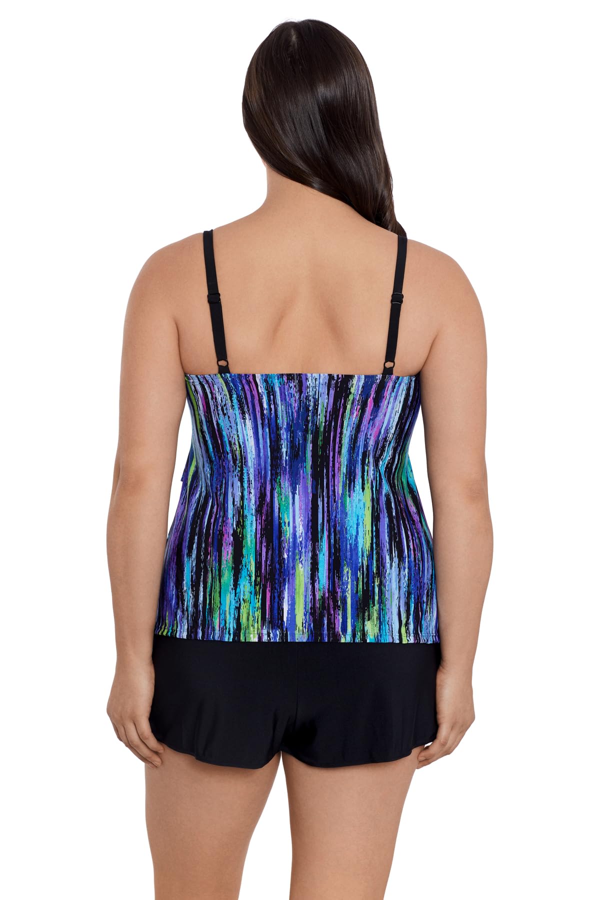 Longitude Women's One Piece Swimsuit with Ruffles & Pockets - Faux Shortini Swimwear for Beach, Pool & Vacation | Comfortable & Stylish Bathing Suit