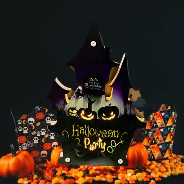 Halloween LED Decorative Lights - Pumpkin & Bat String Lights for Party, Home & Outdoor Decor - Spooky Ambient Night Lighting for Theme Parties, Festivals & Events