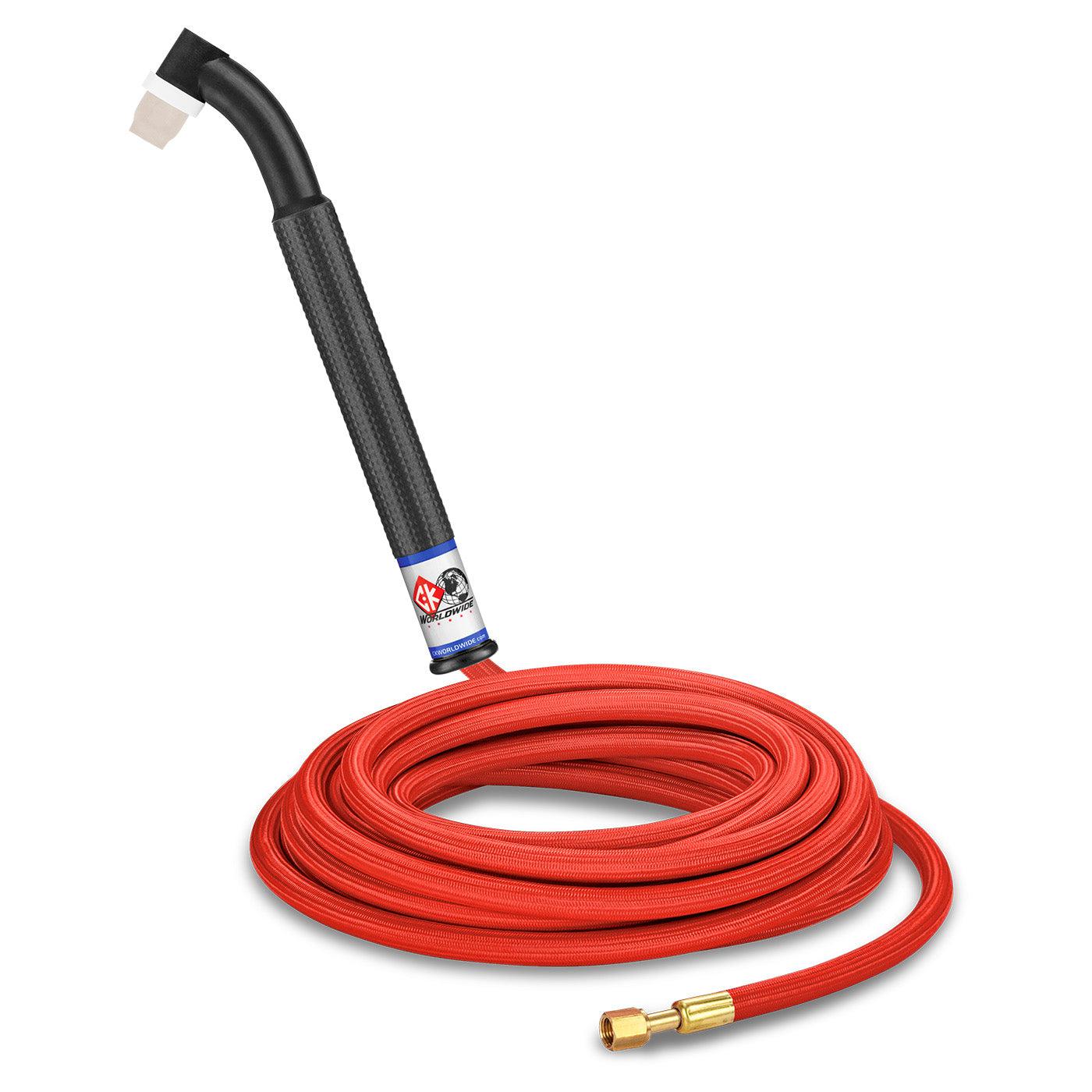 CK Worldwide 80/90A Low Profile TIG Torch with SuperFlex Cable - Lightweight Welding Tool for Precision Metal Fabrication & DIY Projects