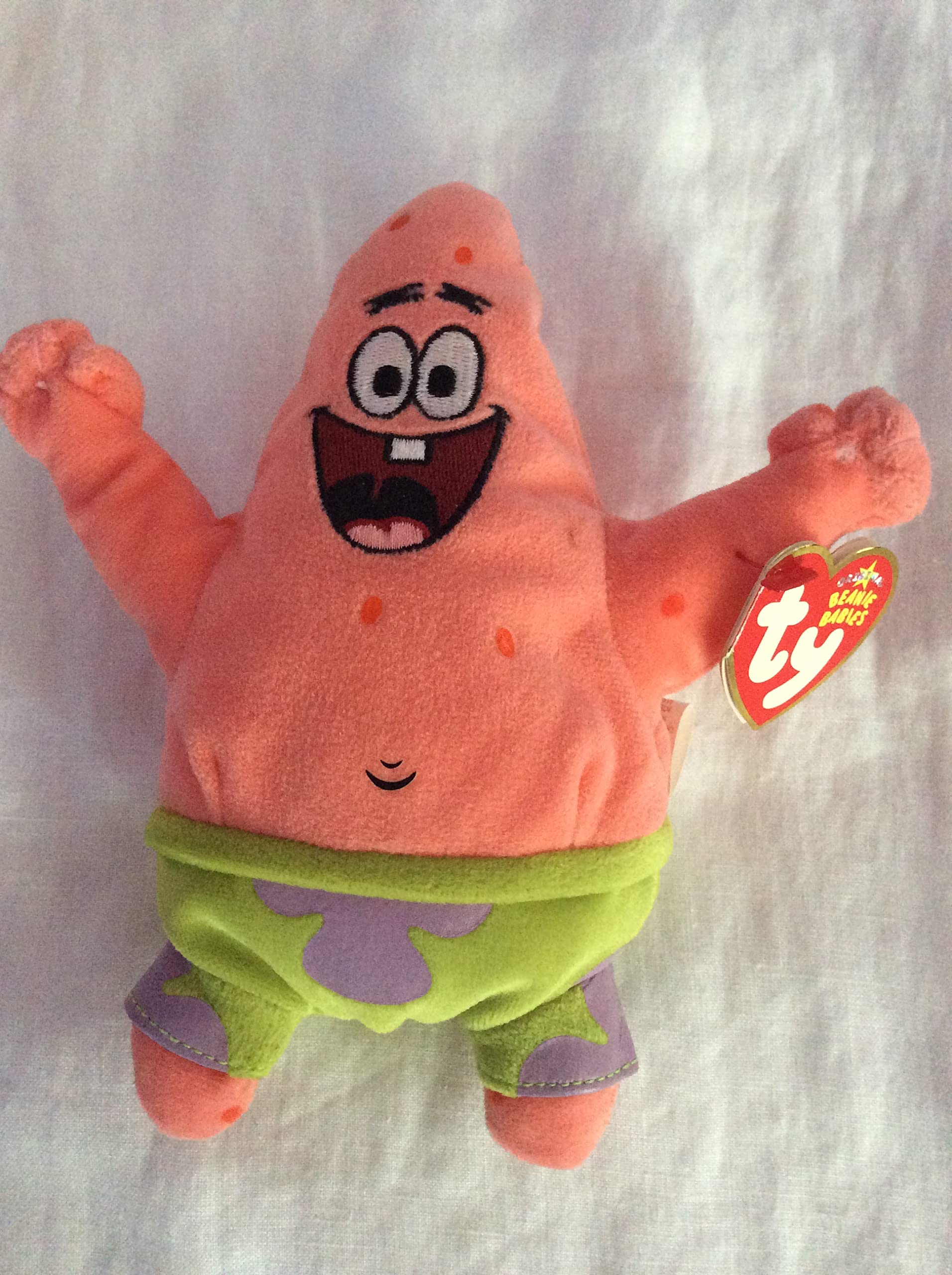TY Beanie Babies Patrick Star Plush Toy - Soft Stuffed Animal Collectible for Kids & Adults - Perfect for Gifts, Decor, and SpongeBob Fans