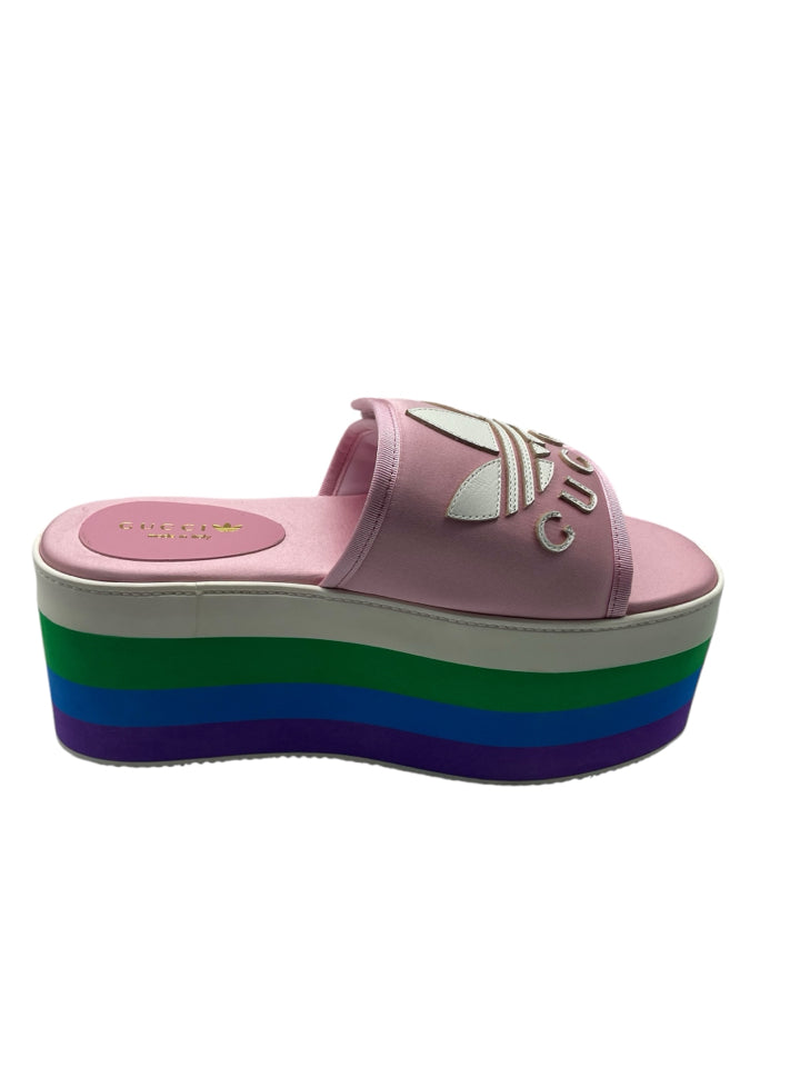 Gucci x Adidas Women's Platform Sandals Size 36.5 (US 6.5) - Stylish Designer Sneakers for Casual Outfits & Summer Fashion