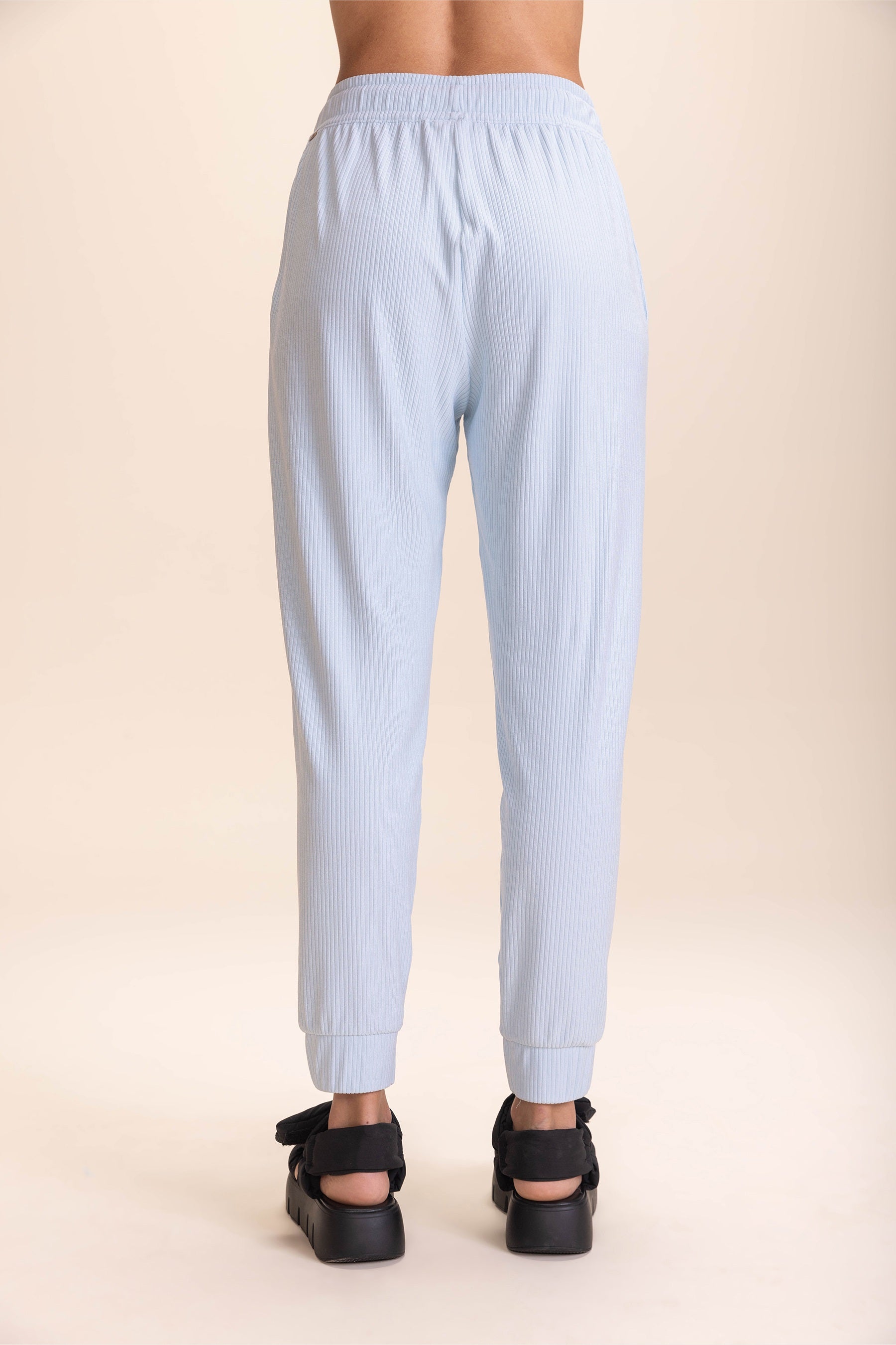 Cozy Ribbed Plush Pants for Women - Soft Fleece Lounge Pants with Elastic Waistband - Perfect for Winter, Home Relaxing & Casual Outfits