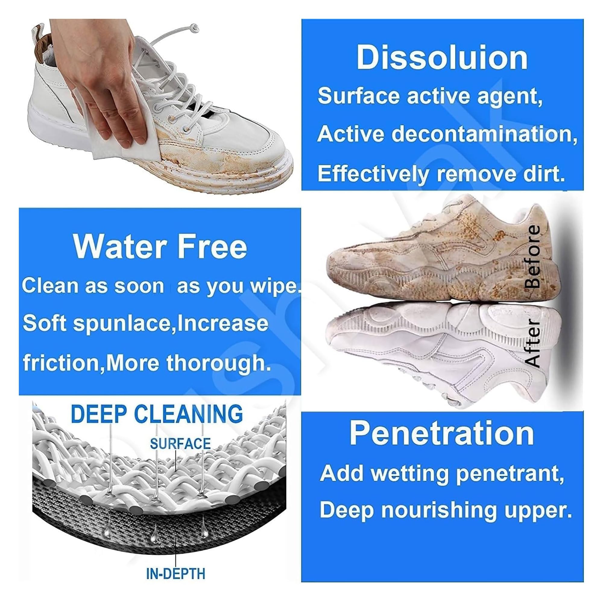 ALOUD CREATIONS Natural Sneaker & Shoe Cleaner Wipes - 80 Count Pack | Instant Cleaning Wipes for Shoes, Sneakers & Footwear | Removes Dirt, Stains & Odors | Perfect for Gym, Travel & Everyday Use