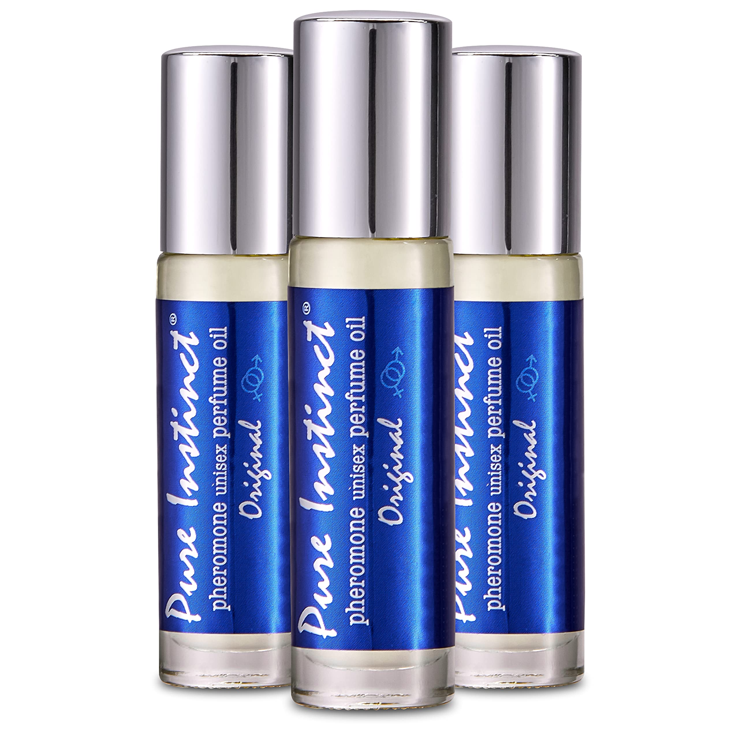 Pure Instinct Roll-On Pheromone Perfume (3-Pack) - Original Essential Oil Cologne for Men & Women - Unisex Attraction - TSA Approved for Travel | Perfect for Dates, Nightlife & Confidence Boosting