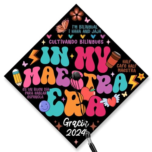 Custom Spanish Teacher Graduation Cap Topper - Personalized 'In My Era' Bilingual Teacher Gift for Maestra 2024 | Class of 2024 Graduation Decoration | 9.5 Inch Handmade in USA - Perfect for Graduation Ceremonies, Teacher Appreciation Gifts & Classroom Celebrations