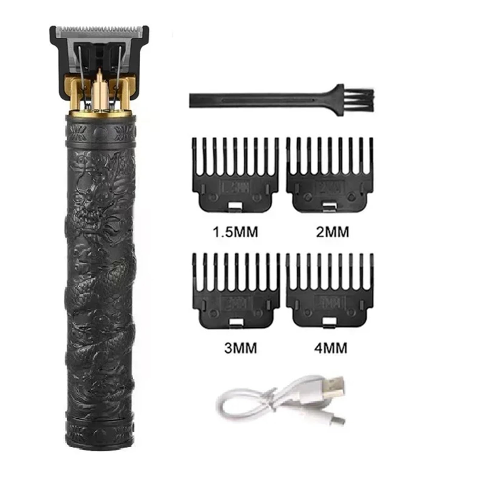 Professional Cordless USB Hair Clipper for Men - Vintage T9 Beard Trimmer & Hair Cutting Machine, Rechargeable Electric Razor for Home Barber Use (Black Dragon B) - Perfect for Beard Grooming, Hair Styling & Personal Care