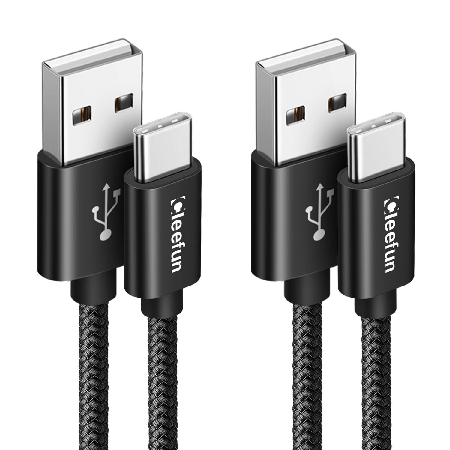 CLEEFUN USB C Cable [1m, 2-Pack] Fast Charging USB A to Type C Charger Cord Compatible with Samsung Galaxy S21/S20/S10/S9/S8, A21s/A50/A51/A52/A70/A71 - Perfect for Home, Office & Travel Charging