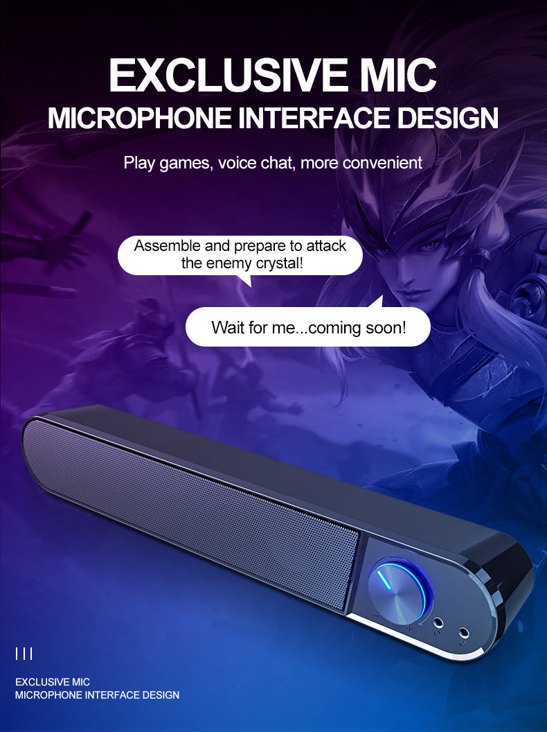 Wireless Bluetooth Speaker with USB 2.0 - Portable Soundbar for Computer, Desktop, TV, Gaming & Projectors | Plug & Play | Perfect for Home Theater, Office Meetings & Outdoor Parties (Model S7)