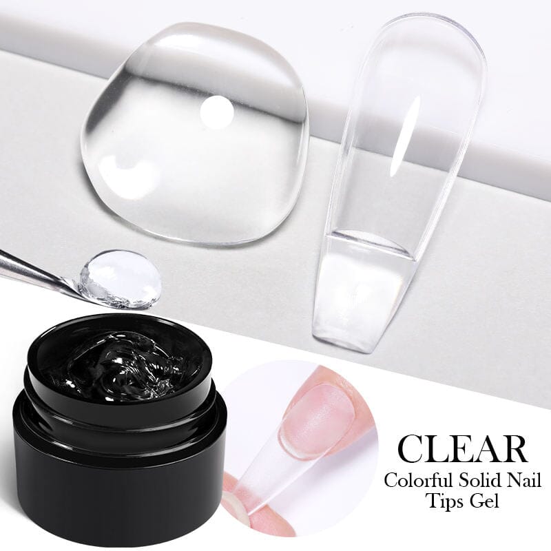 Born Pretty Clear Solid Nail Tips Gel - Professional Acrylic Nail Extensions for Salon & DIY Manicures at Home