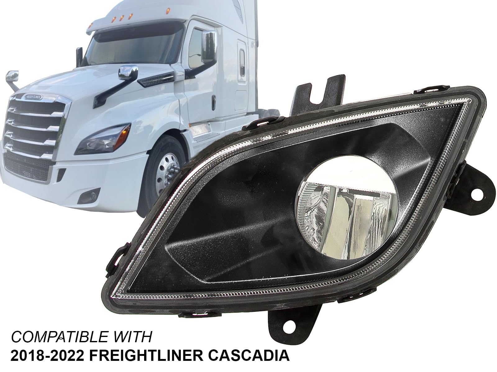 APA Replacement LED Fog Light for 2018-2022 Freightliner Cascadia - Left Driver Side (LH) A6603653002 FL2592106 - Perfect for Night Driving & Foggy Conditions