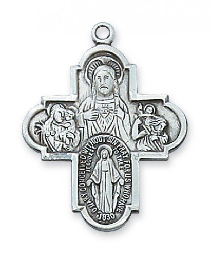 4-Way Sterling Silver Medal - Elegant & Durable Jewelry for Awards, Gifts & Everyday Wear | Perfect for Sports, Graduation & Special Occasions