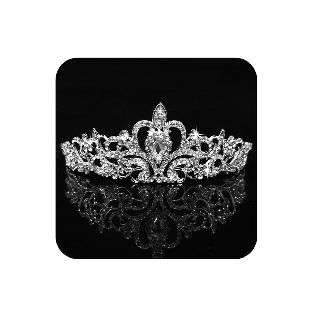 COCIDE Tiara Crystal Crown - Rhinestone Princess Crown with Combs for Brides | Wedding, Prom, Birthday Party Hair Accessories & Jewelry for Women & Girls (Silver) | Perfect for Bridal Showers, Pageants & Special Occasions