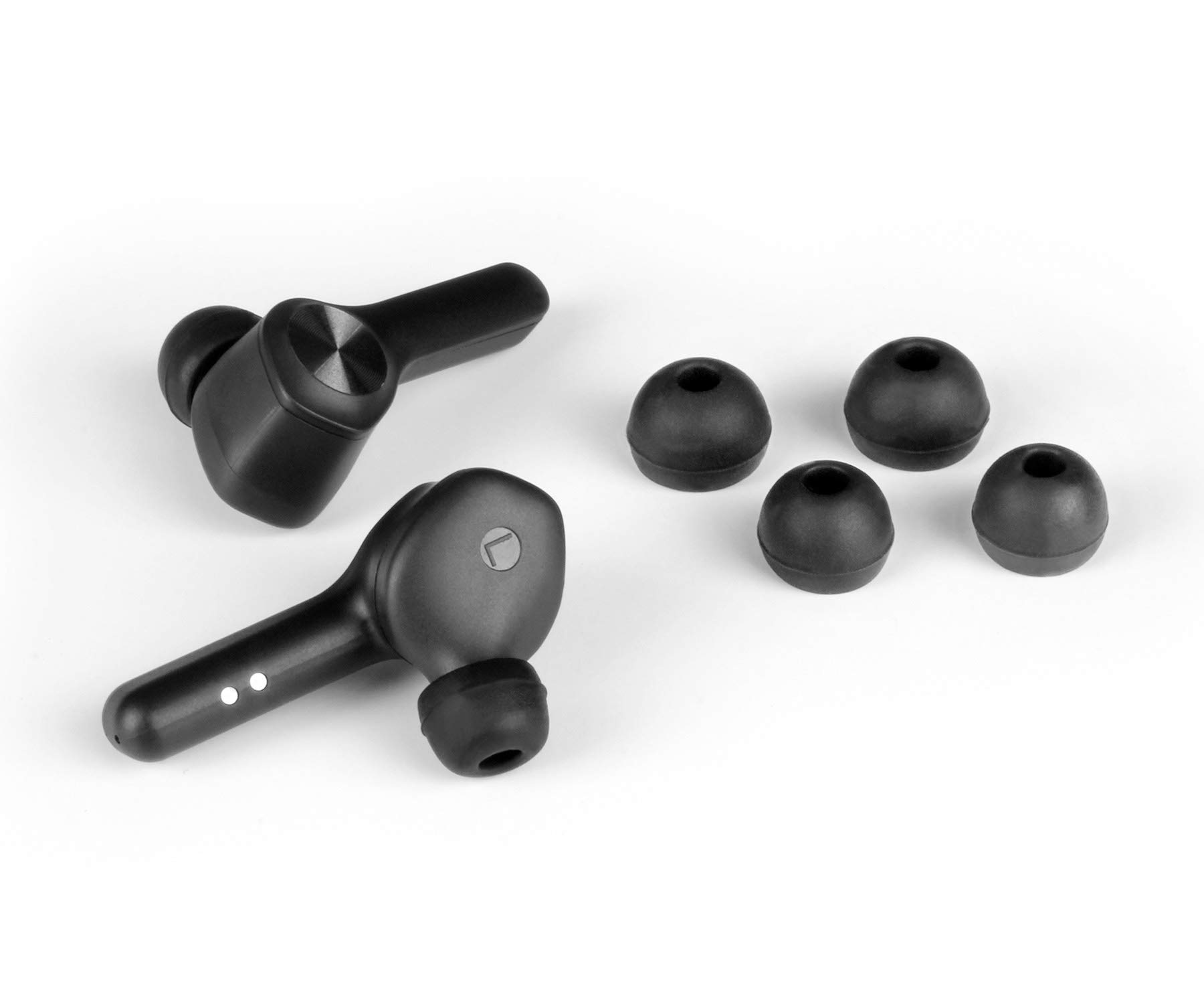 Aluratek Bluetooth 5 True Wireless Earbuds with Built-in Mic, 24H Playtime, IPX5 Waterproof - for iPhone, Android Smartphones (Black) - Perfect for Gym, Running, Commuting & Work Calls