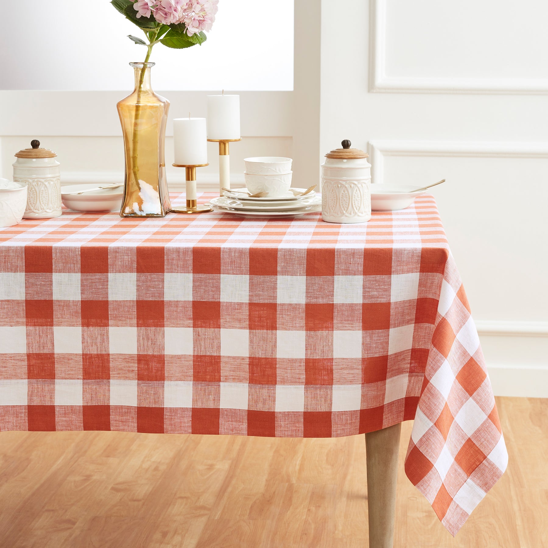 Buffalo Check Tablecloth - Red and Black Plaid Cotton Table Cover for Kitchen, Dining Room, and Picnic - Perfect for Holiday Decor and Outdoor Gatherings